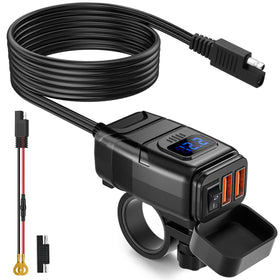 EXTRACTME front view of blue dual USB charger showing ports and casing for reliable charging