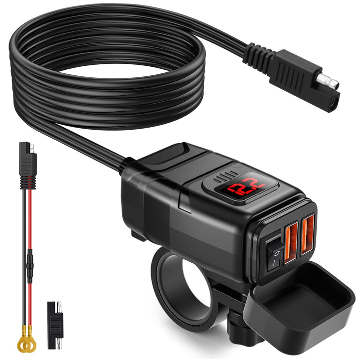 EXTRACTME front view of dual USB charger showing ports and casing benefit quick charging
