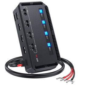EXTRACTME fuse block front view showing four circuits and compact benefit