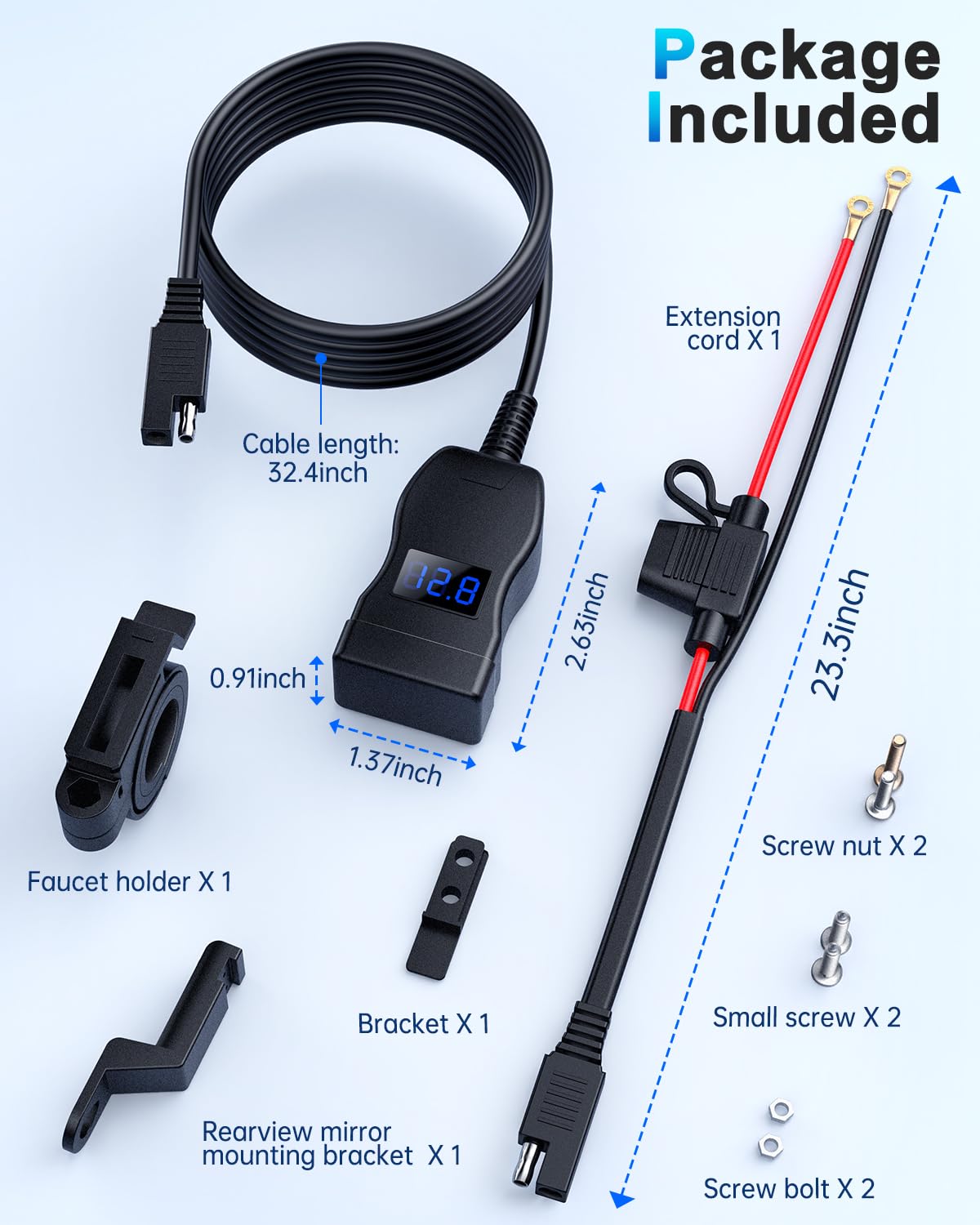 EXTRACTME on motorcycle dashboard powering phone and GPS for navigation reliability