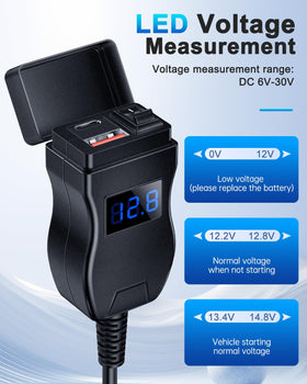 EXTRACTME with USB‑C and USB‑A cables plugged in showing simultaneous fast charging