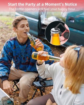 ExtreLife bottle opener detail showing built-in tool convenience benefit