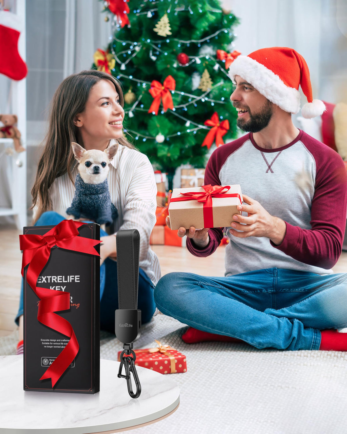 ExtreLife keychain in gift box highlighting ready-to-give presentation