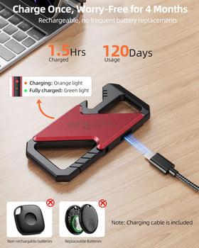ExtreLife keychain charging via USB-C with LED indicator for easy battery monitoring