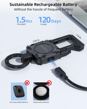 ExtreLife attached to a backpack strap, ideal for travel security