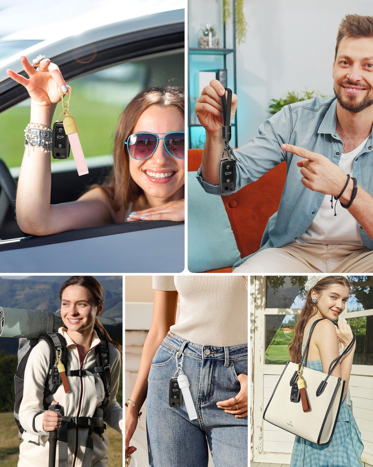 ExtreLife keychain charging with USB-C cable showing quick recharge convenience