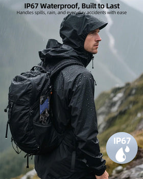 ExtreLife under water splash showing IP67 protection for peace of mind