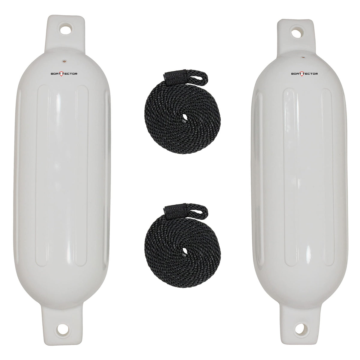 Extreme Max BoatTector front pack showing two fenders and lines for quick protection