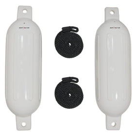 Extreme Max BoatTector front pack showing two fenders and lines for quick protection
