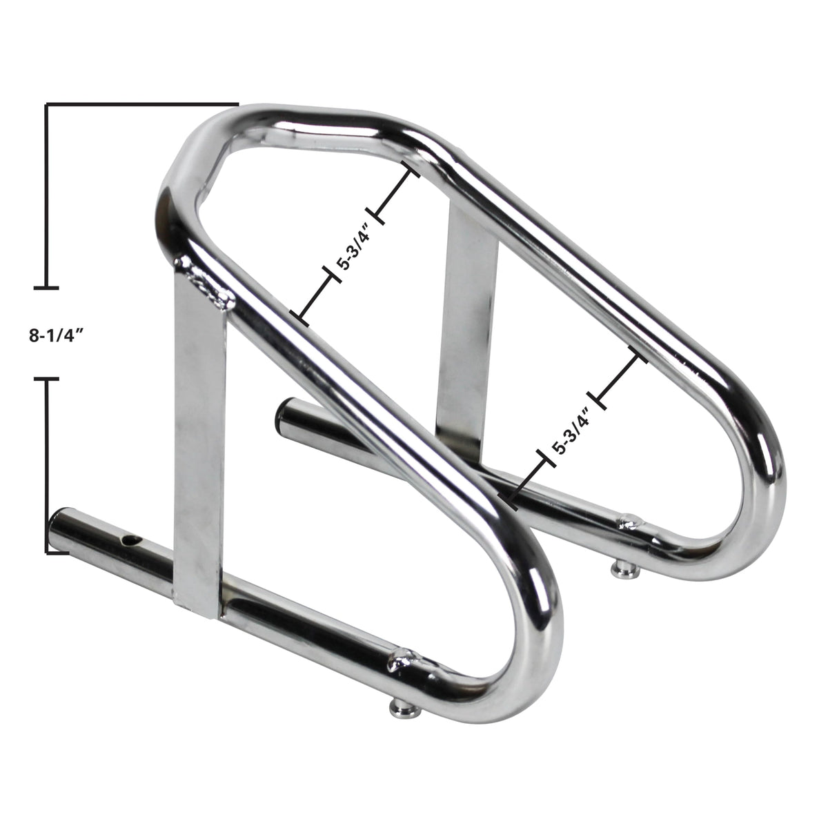 Extreme Max chrome close-up weld detail showing solid tubing and durable construction benefit