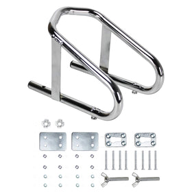 Extreme Max deluxe chrome front view showing wheel cradle and polished finish for secure positioning