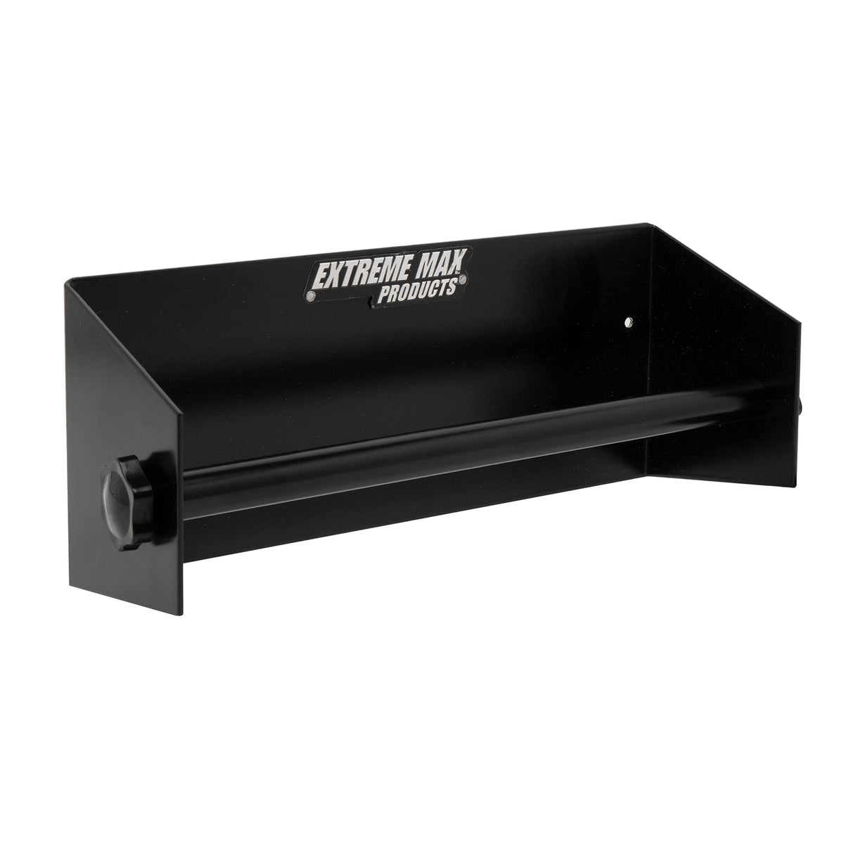 Extreme Max front view showing black wall-mount holder and easy access benefit
