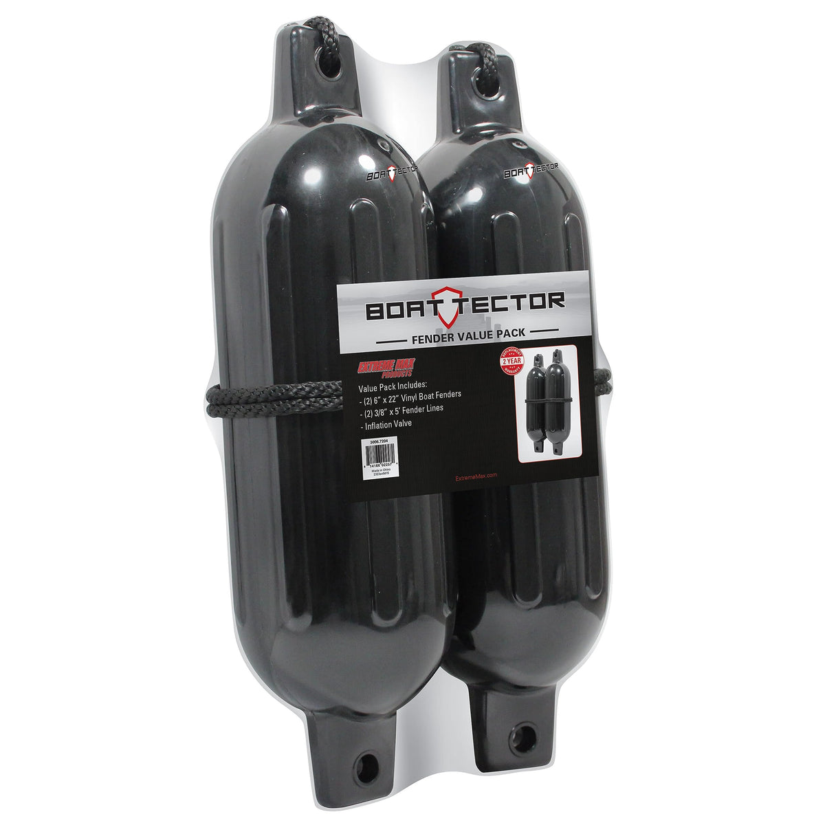 Extreme Max inflated fender mounted on dock demonstrating shock absorption