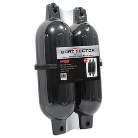 Extreme Max inflated fender mounted on dock demonstrating shock absorption