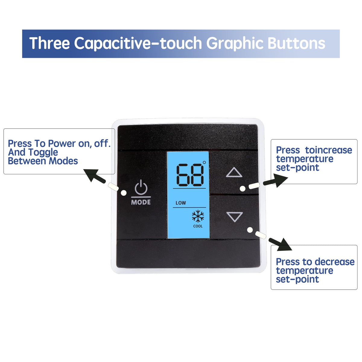 exuberant thermostat rear view of 3-wire terminals for simple RV wiring benefit