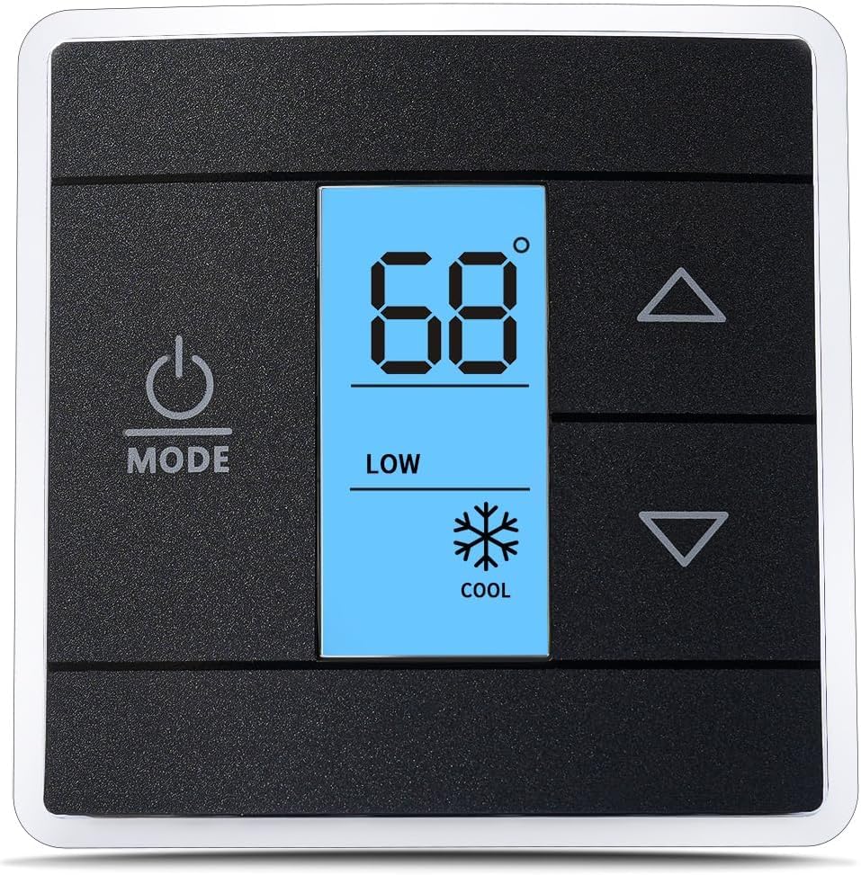 exuberant thermostat front panel showing clear display and easy control benefit