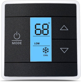 exuberant thermostat front panel showing clear display and easy control benefit
