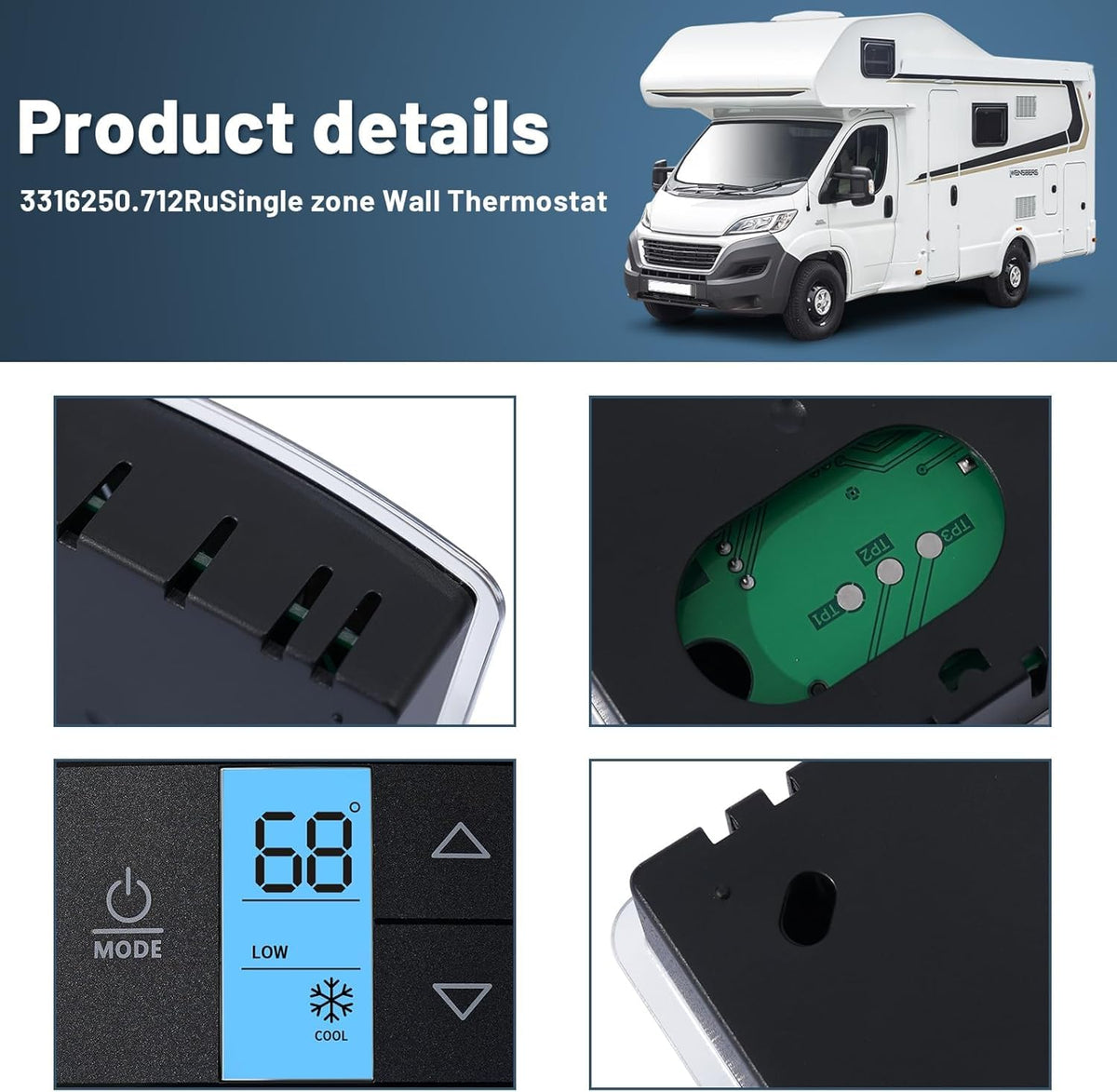 exuberant thermostat held in hands to show compact size for tight spaces benefit