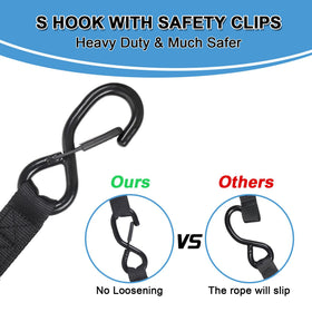 EXVITAL S-hook with safety clip demonstrating secure anchor attachment