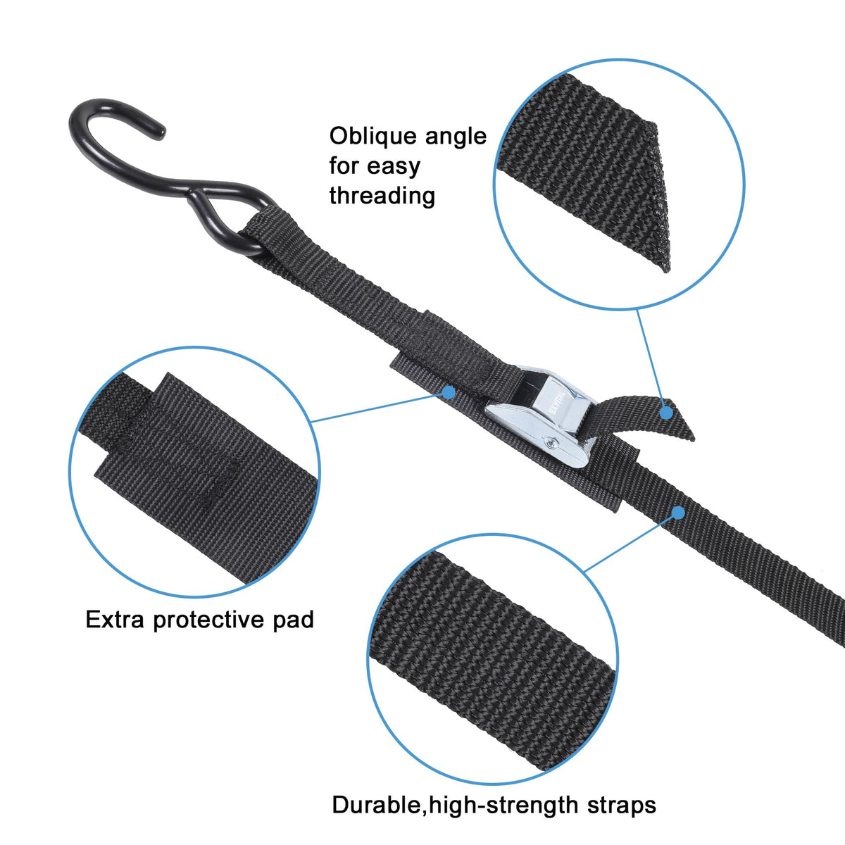EXVITAL straps securing an ATV on a trailer, stable transport benefit