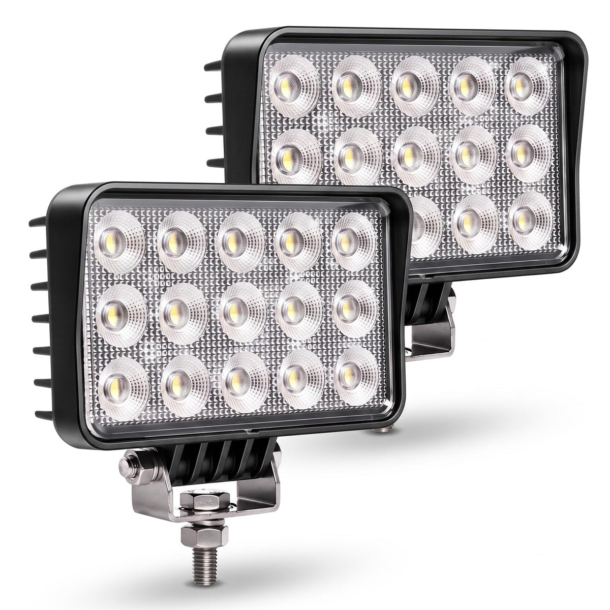 EXZEIT front view of 6-inch work light showing compact robust housing and wide beam