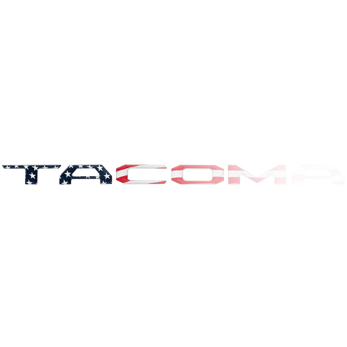 EyeCatcher lifestyle shot of Tacoma on road showcasing patriotic style and lasting quality