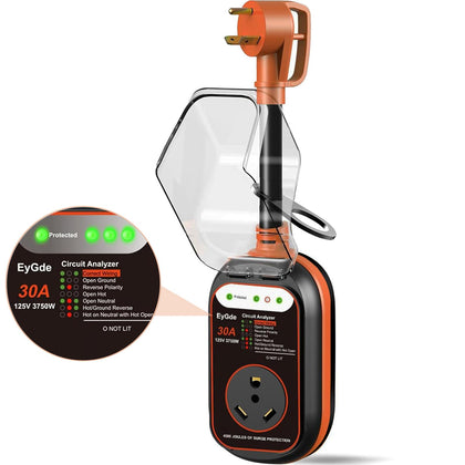 EyGde front-facing unit showing plug and LEDs for quick safety checks