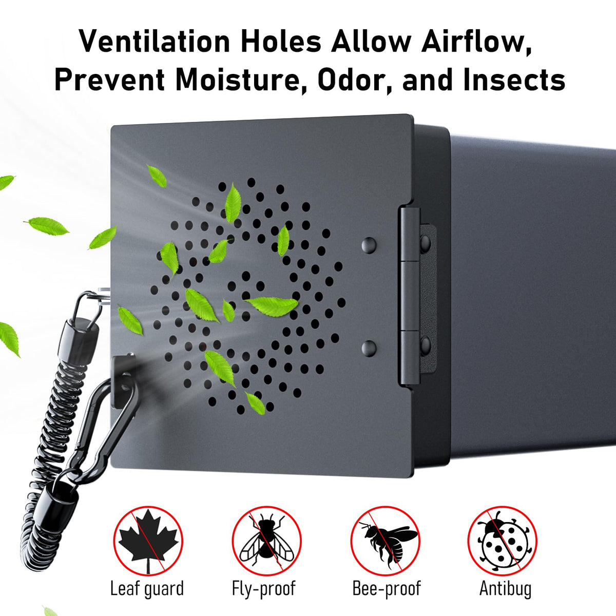 EyGde hinged door open revealing compartment for easy hose access