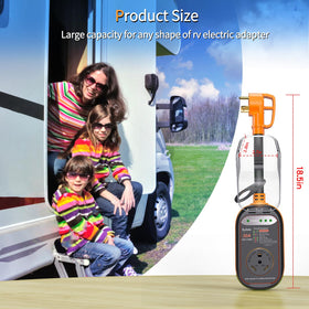 EyGde protector connected to campsite pedestal providing protected power