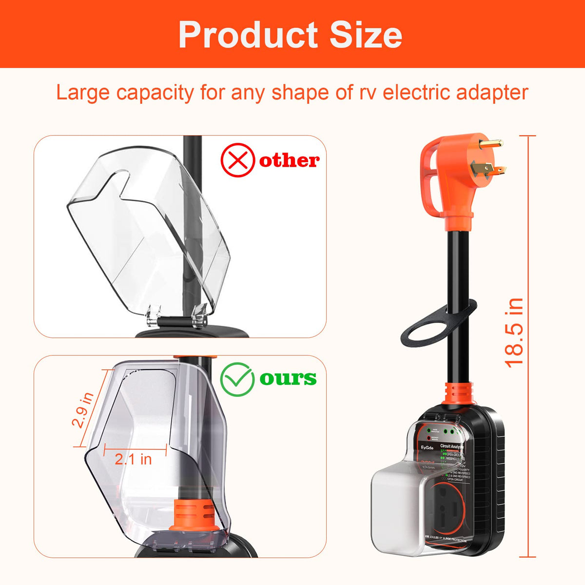 EyGde adapter held in hand to show compact size and portable convenience