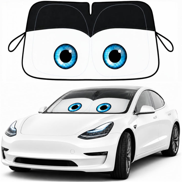 eygeufg front view installed on Tesla Model Y reduces glare