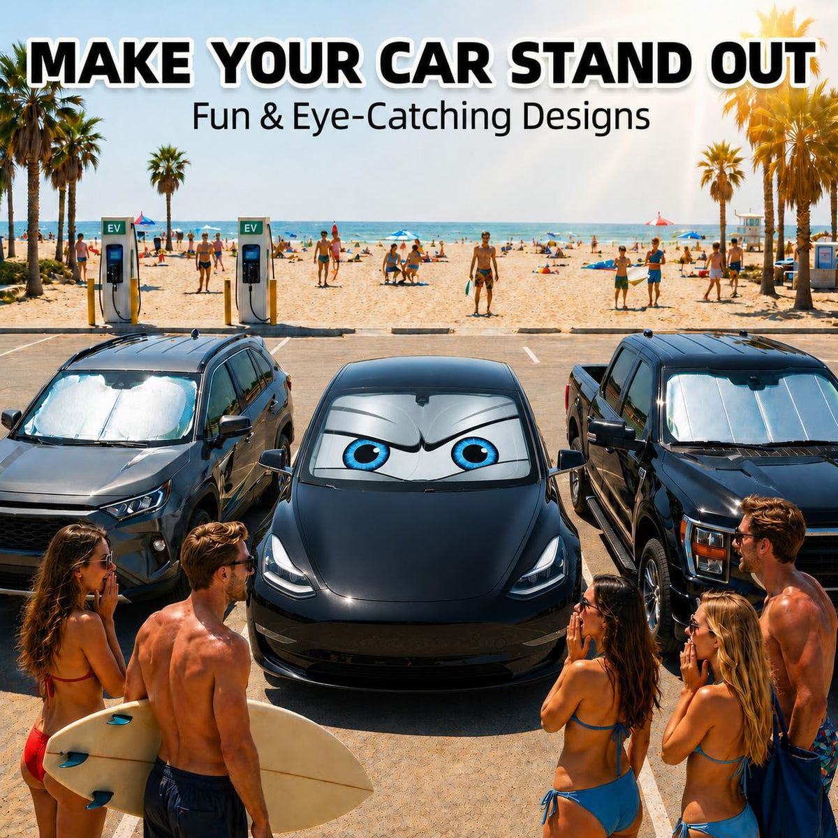 eygeufg lifestyle image at a charging station showing shade in everyday use