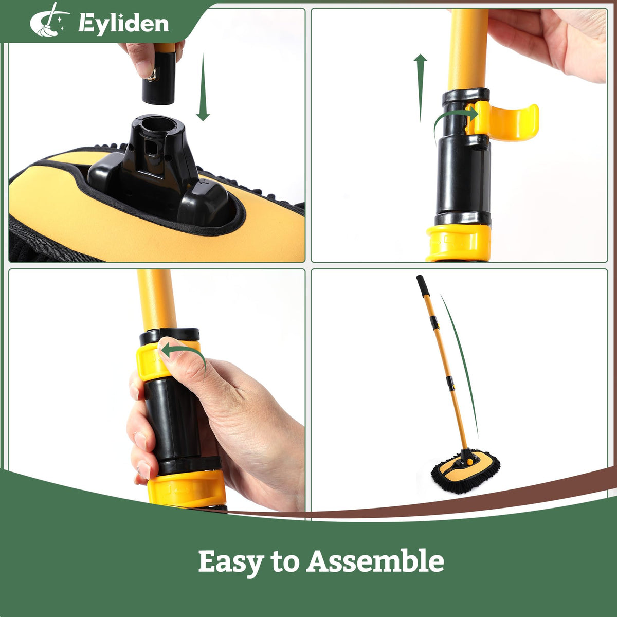 Eyliden detachable microfiber head in a washing machine showing easy machine-washable care