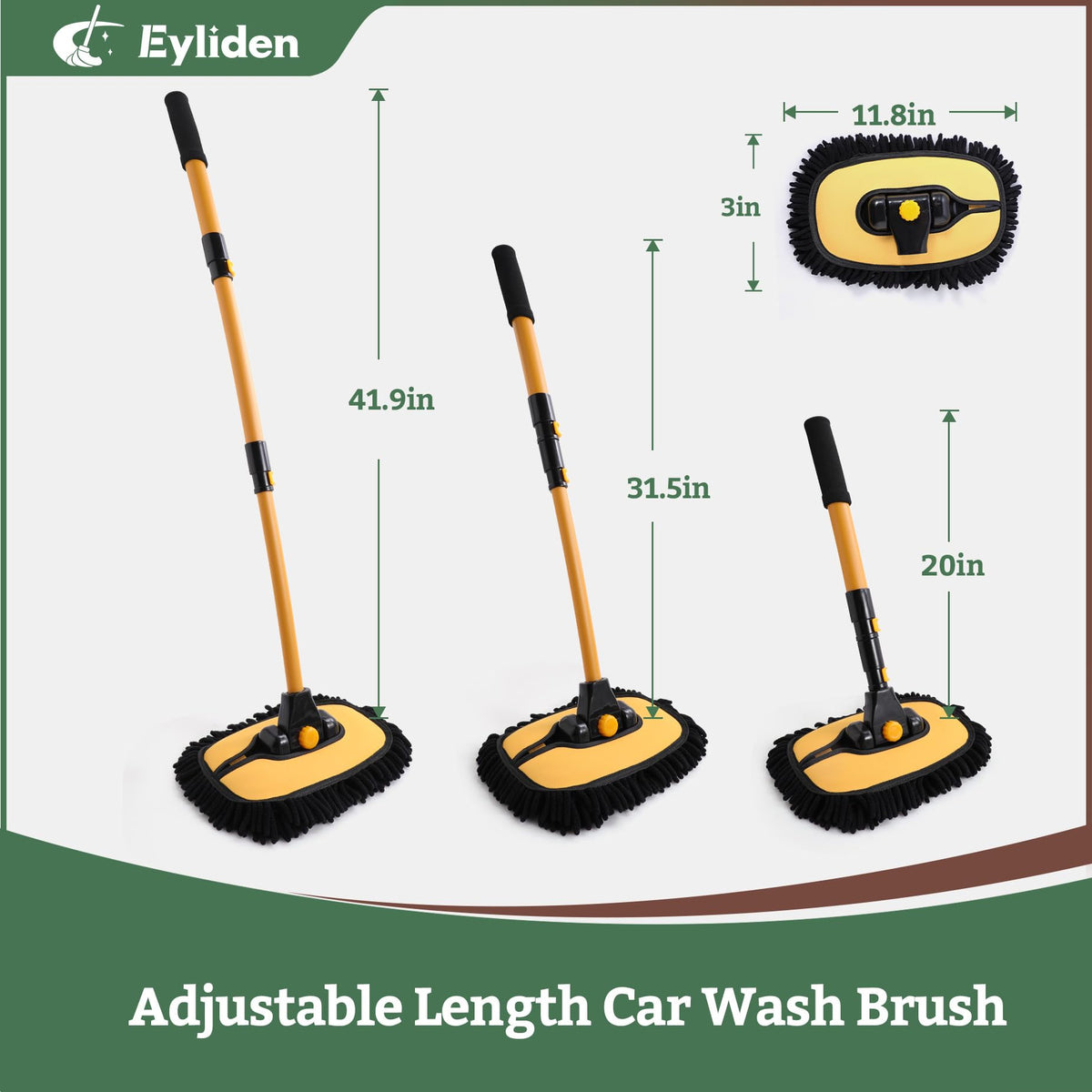 Eyliden extended handle fully telescoped reaching an SUV roof for less strain