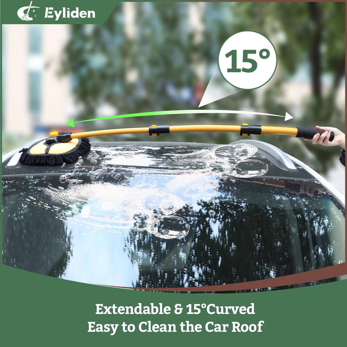 Eyliden in use on an SUV roof illustrating safe reach without a ladder