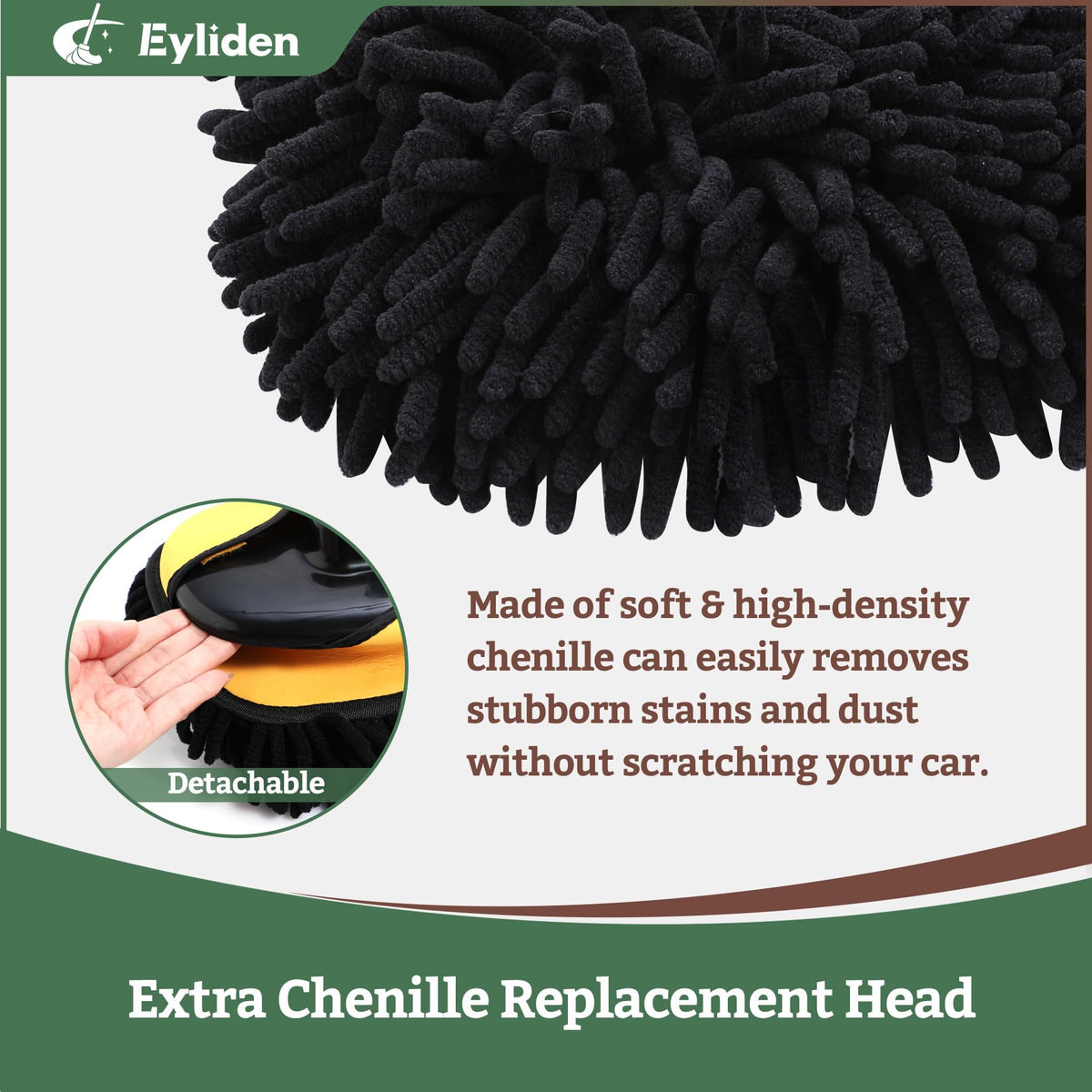 Eyliden swivel head angled 45 degrees demonstrating locked position for effective scrubbing