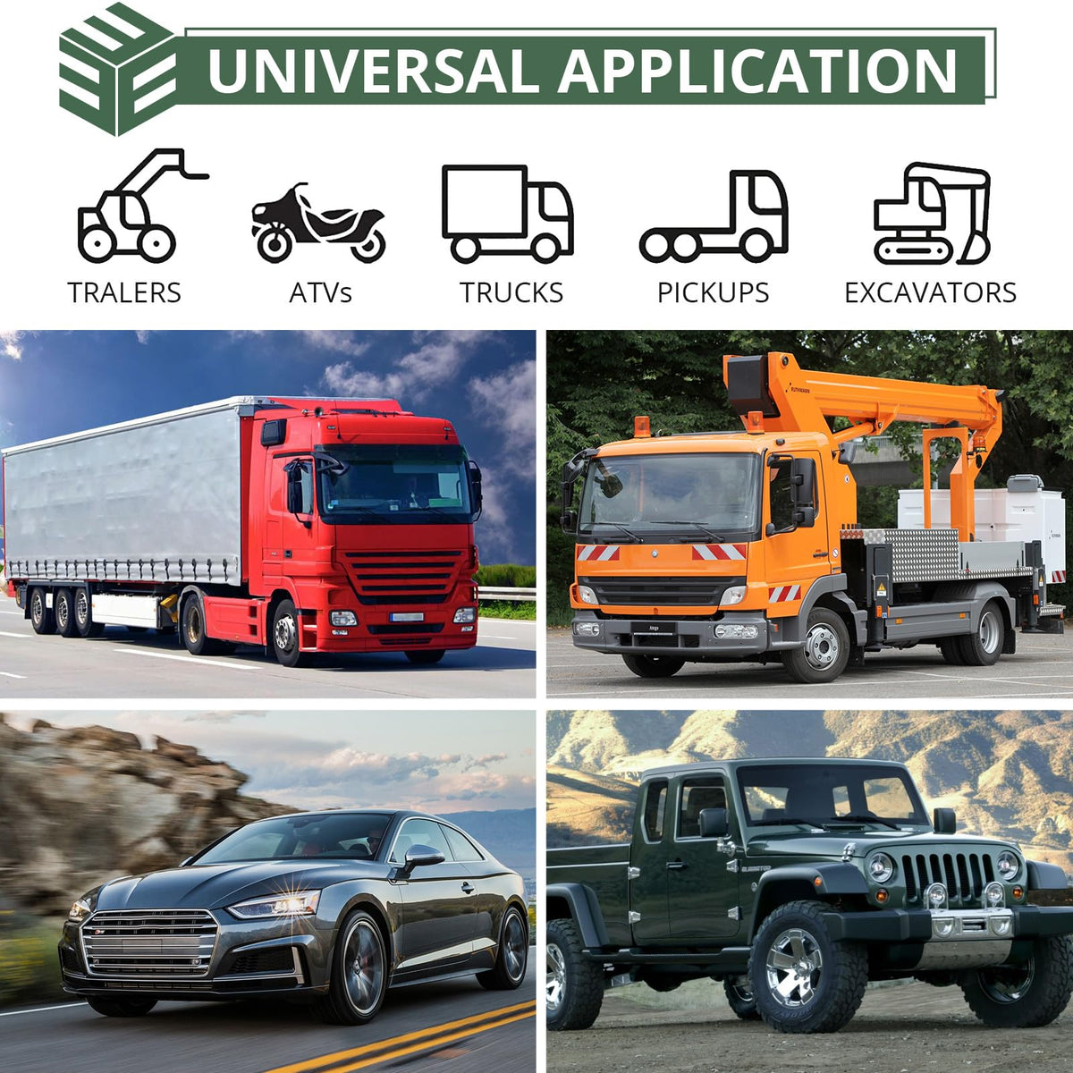 EYPINS in-use on truck front and rear showing increased vehicle visibility benefit