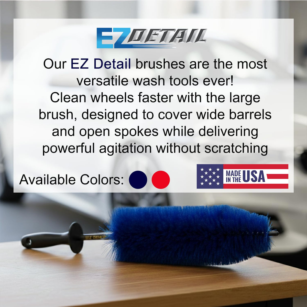 EZ Detail close-up of nylon bristles showing chemical resistance and gentle cleaning
