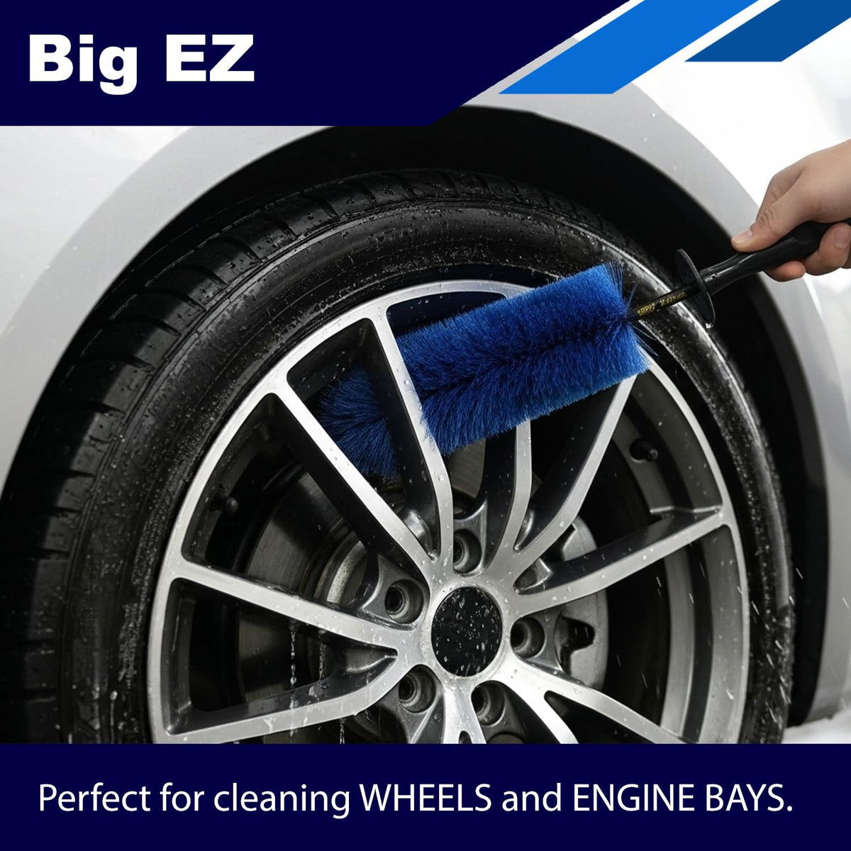 EZ Detail brush cleaning deep-dish rim reaching inner barrel for thorough cleaning