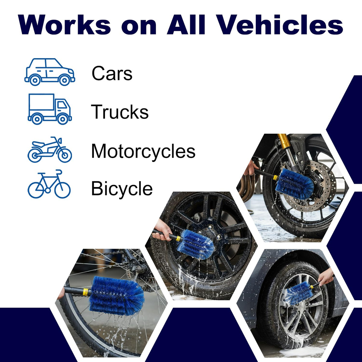 EZ Detail Go Brush scrubbing brake caliper delivering thorough cleaning benefit