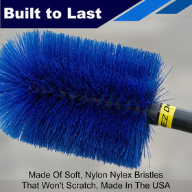EZ Detail Go Brush next to tire to show size and scale for easier selection