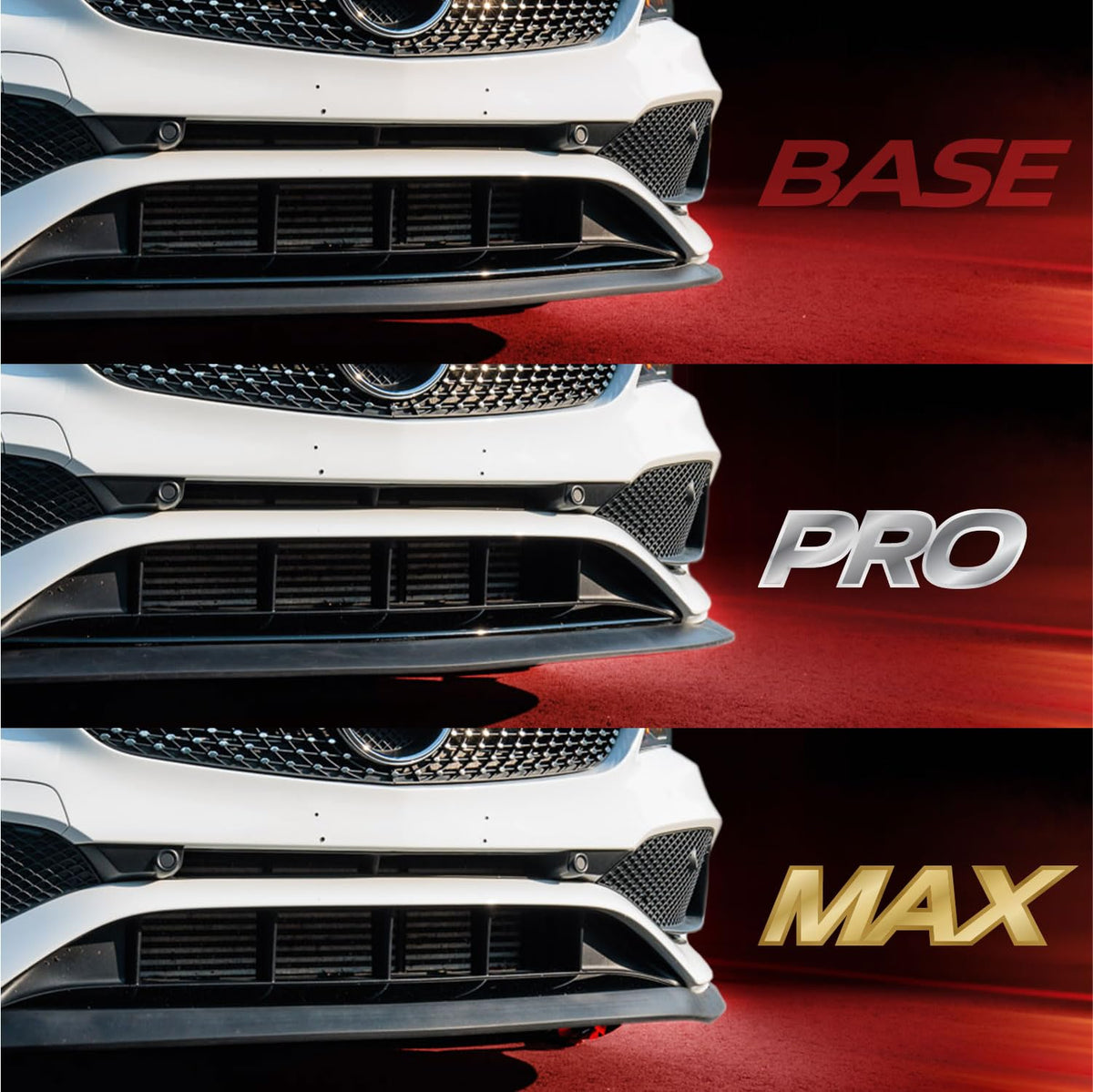 EZ Lip mounted on sedan side showing added scrape protection