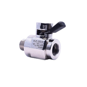 EZ Oil Drain Valve close-up of quarter-turn lever demonstrating secure lock and leak prevention