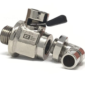 EZ Oil Drain Valve front view showing lever and compact profile benefit fast access