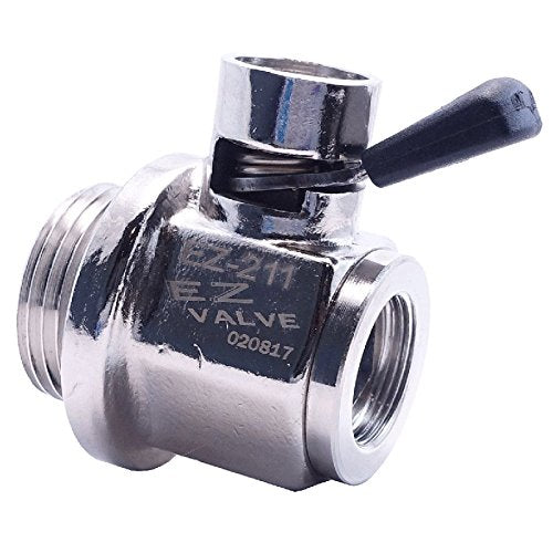 EZ Oil Drain Valve nickel-plated brass body close-up highlighting corrosion resistance and durable finish