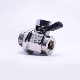 EZ Oil Drain Valve close-up of nickel-plated brass body highlighting corrosion resistance benefits