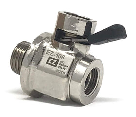 EZ Oil Drain Valve removable hose end closeup from EZ Oil Drain Valve for clearance flexibility