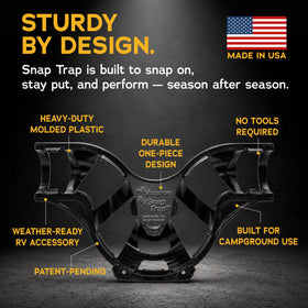 EZ RV Solutions labeled components of the Snap Trap highlighting user-friendly parts