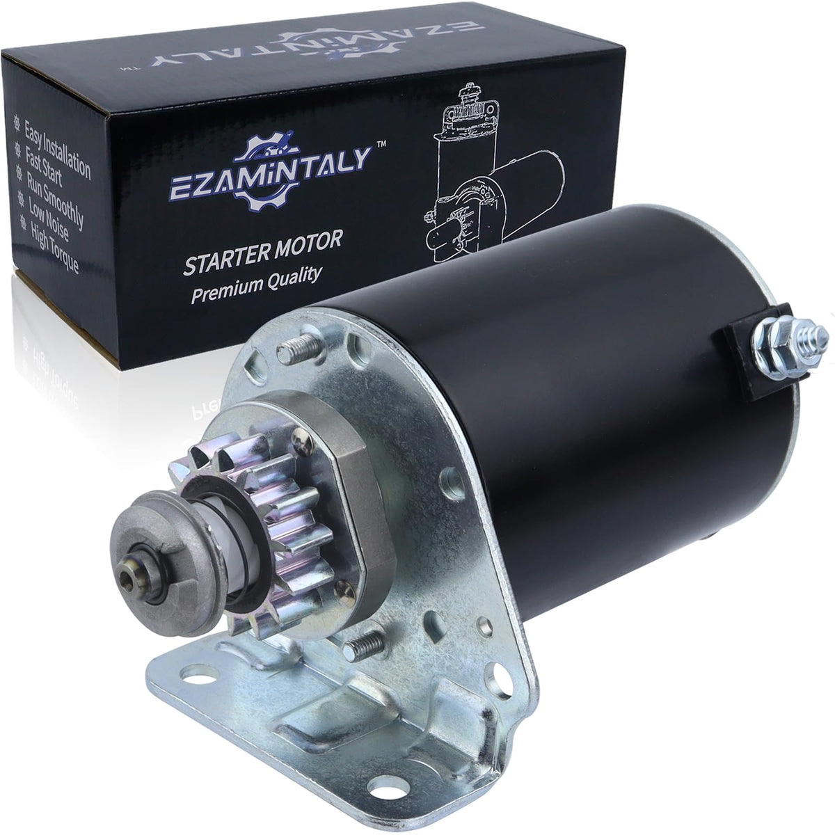 Ezamintaly starter front view showing mounting flanges and reliable fit