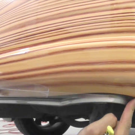 Close-up of 3M 8914ES edge to show clear polyester transparency benefit